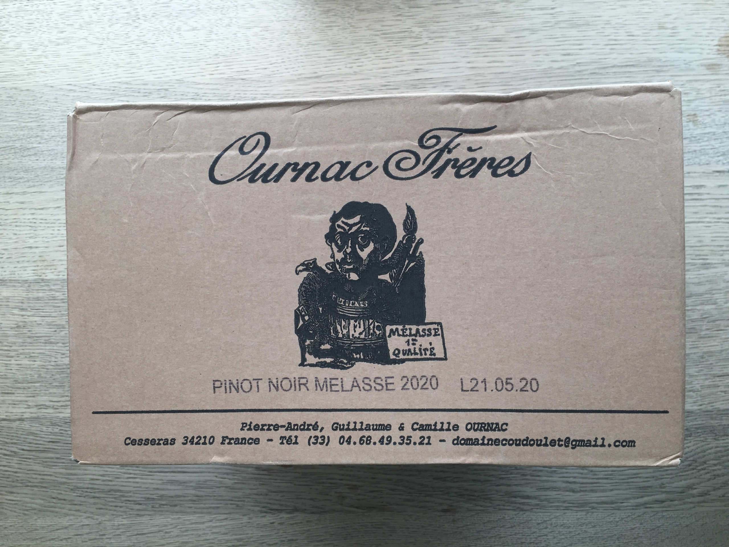 Ournac Freres Pinot Noir Melasse 2020 Igp Oc kasse med 6x75 cl